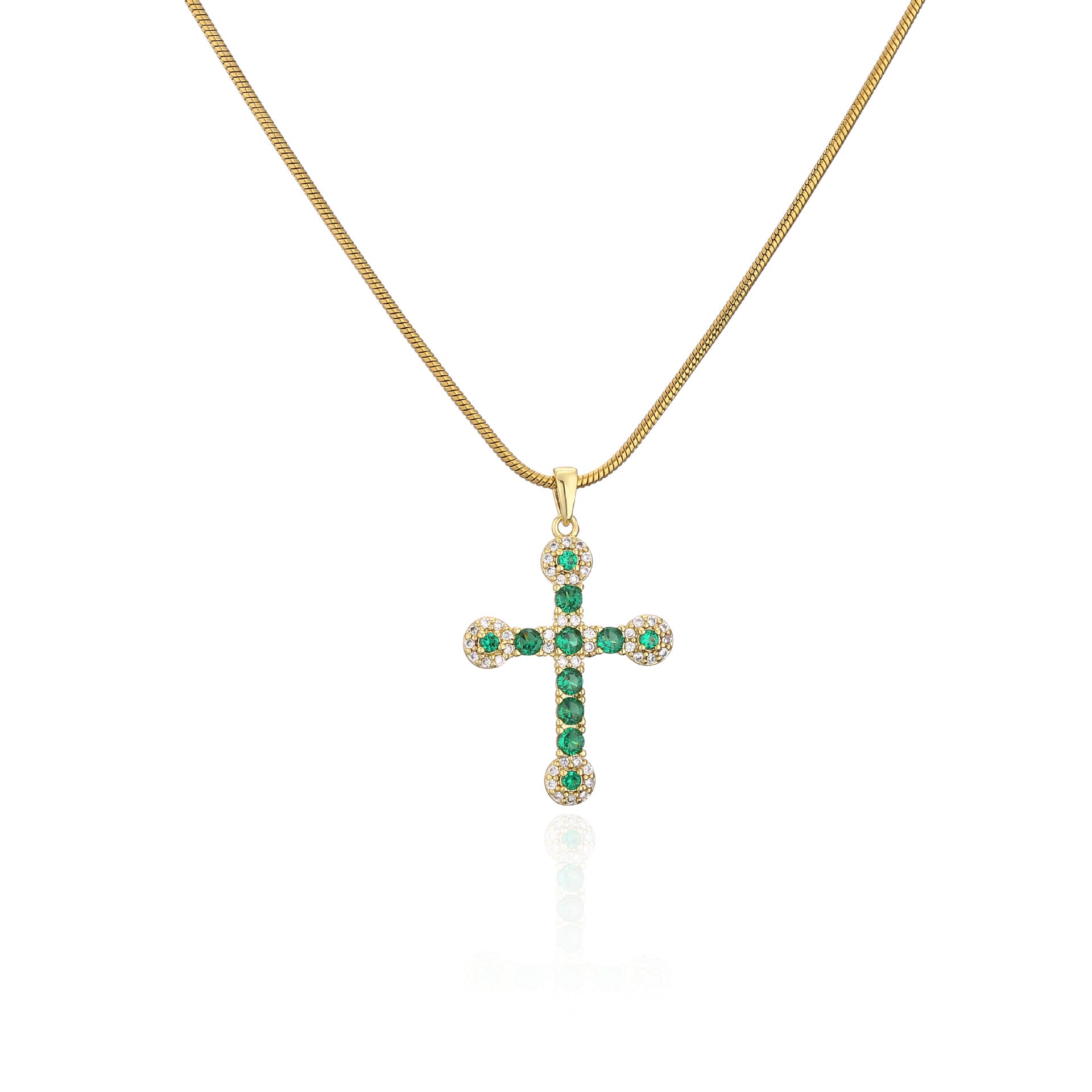 Venta al por mayor Collar De Cruz De Diamante Lleno De Cobre